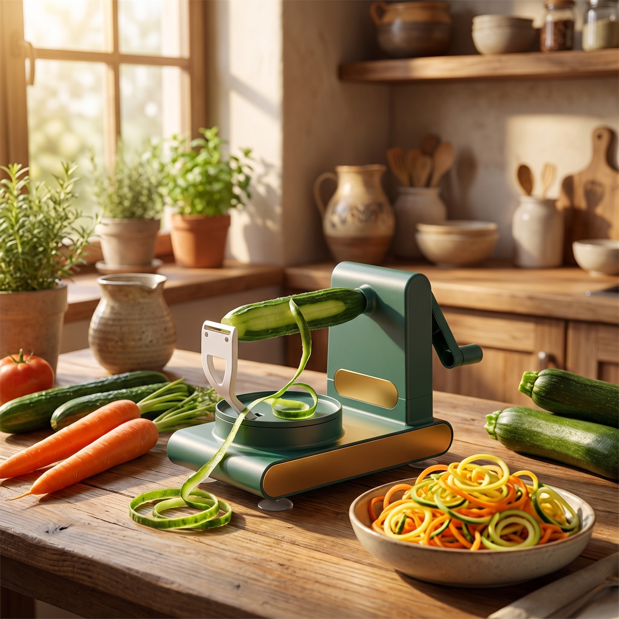 Multifunctional Fruit & Vegetable Peeler – Spiral Cutter & Corer